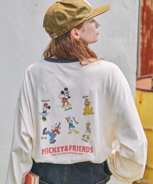 tシャツ 「Disney」別注 Mickey＆Friends ミッキー＆フレンズ アソートデザイン リンガー長袖Tシャツ レディース メンズ | Disney