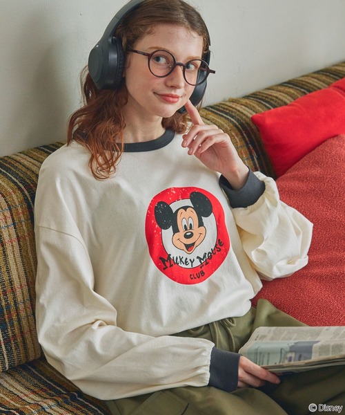 tシャツ 「Disney」別注 Mickey＆Friends ミッキー＆フレンズ アソートデザイン リンガー長袖Tシャツ レディース メンズ | Disney | 01