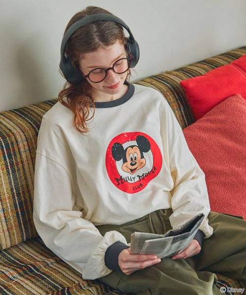tシャツ 「Disney」別注 Mickey＆Friends ミッキー＆フレンズ アソートデザイン リンガー長袖Tシャツ レディース メンズ | Disney | 20