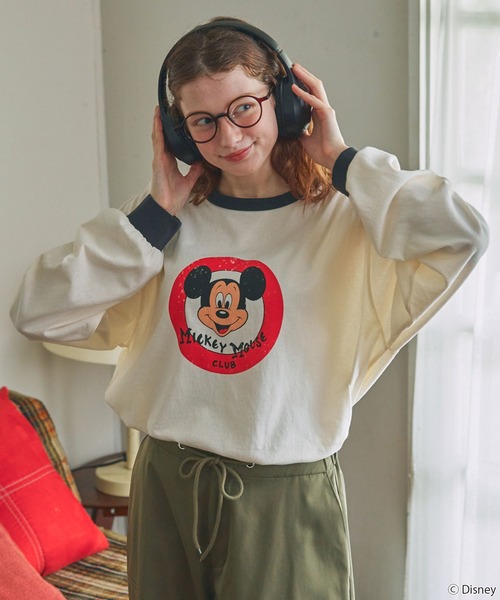 tシャツ 「Disney」別注 Mickey＆Friends ミッキー＆フレンズ アソートデザイン リンガー長袖Tシャツ レディース メンズ | Disney | 21
