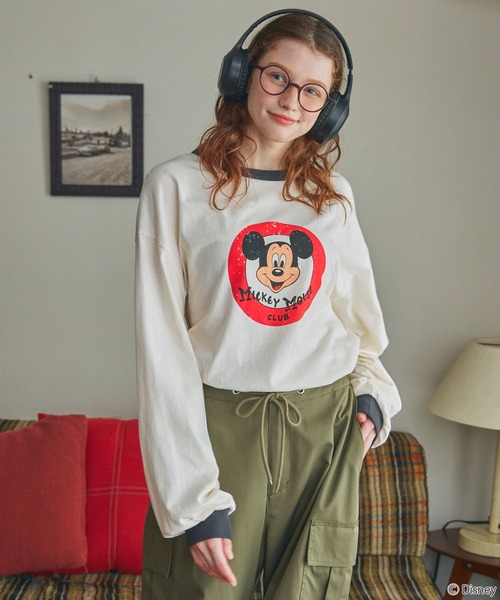 tシャツ 「Disney」別注 Mickey＆Friends ミッキー＆フレンズ アソートデザイン リンガー長袖Tシャツ レディース メンズ | Disney | 22