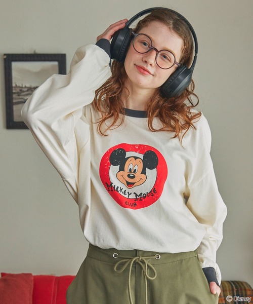 tシャツ 「Disney」別注 Mickey＆Friends ミッキー＆フレンズ アソートデザイン リンガー長袖Tシャツ レディース メンズ | Disney | 24
