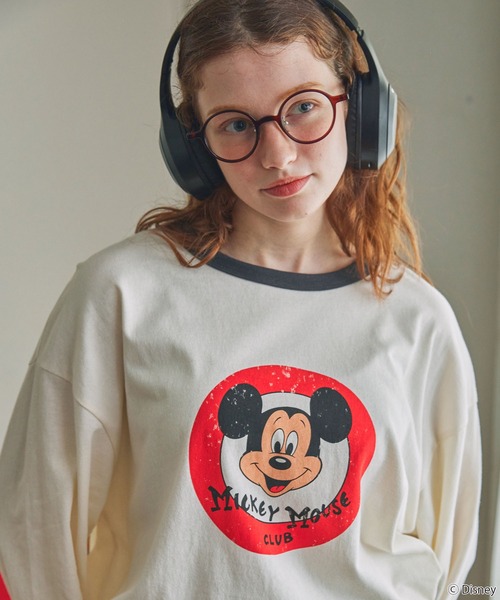 tシャツ 「Disney」別注 Mickey＆Friends ミッキー＆フレンズ アソートデザイン リンガー長袖Tシャツ レディース メンズ | Disney | 25
