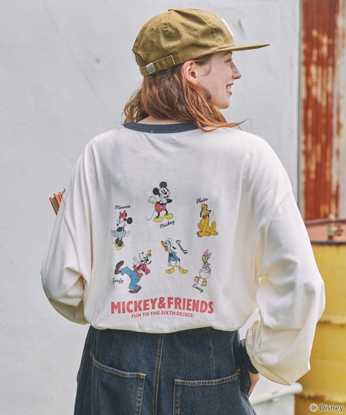 tシャツ 「Disney」別注 Mickey＆Friends ミッキー＆フレンズ アソートデザイン リンガー長袖Tシャツ レディース メンズ | Disney | 07