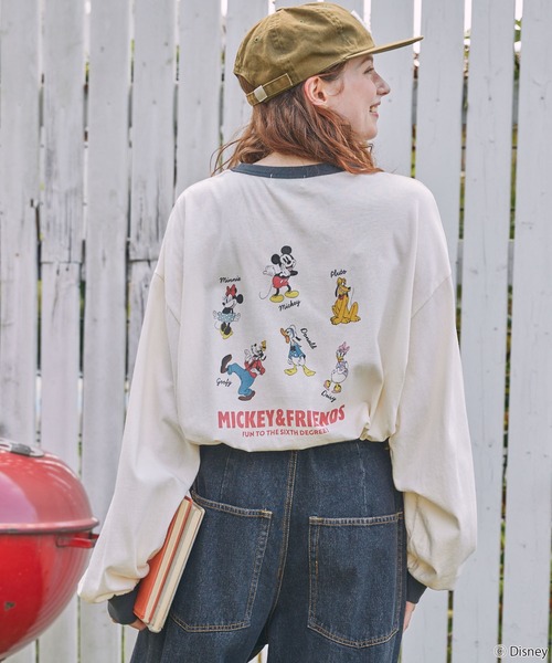 tシャツ 「Disney」別注 Mickey＆Friends ミッキー＆フレンズ アソートデザイン リンガー長袖Tシャツ レディース メンズ | Disney | 14