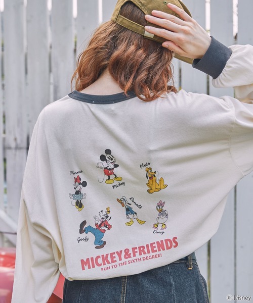 tシャツ 「Disney」別注 Mickey＆Friends ミッキー＆フレンズ アソートデザイン リンガー長袖Tシャツ レディース メンズ | Disney | 15