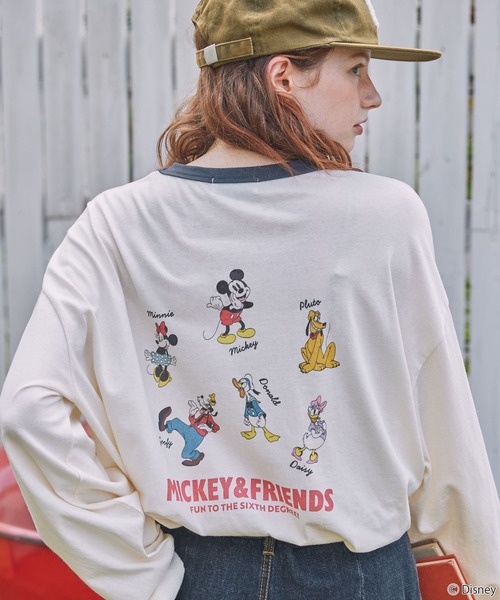 tシャツ 「Disney」別注 Mickey＆Friends ミッキー＆フレンズ アソートデザイン リンガー長袖Tシャツ レディース メンズ | Disney | 16