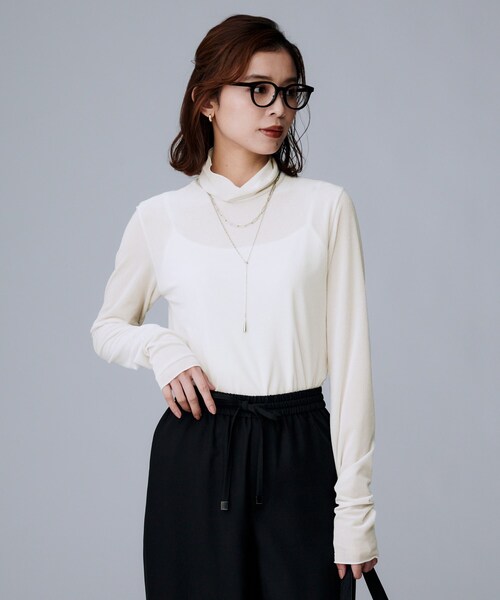 【ブラック】トリコットハイネックシャツ <LADIES LINE> (LADIES) ハイネックTシャツ