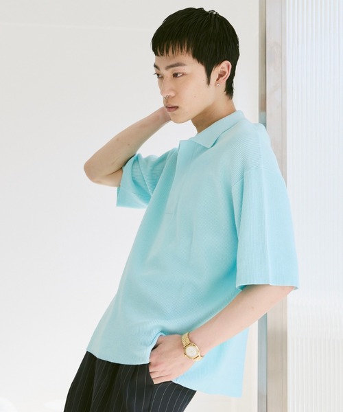 「soerte」 半袖ニット 1 ベージュ メンズ_画像4