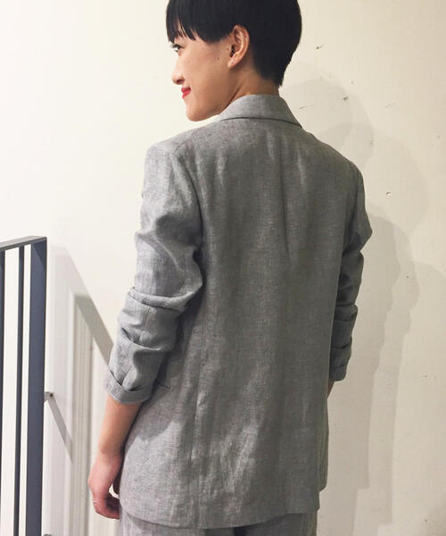 「BACCA」 テーラードジャケット 36 ベージュ レディース_画像4