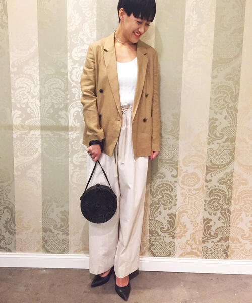 「BACCA」 テーラードジャケット 36 ベージュ レディース_画像5