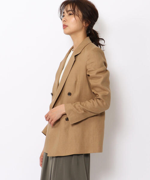「BACCA」 テーラードジャケット 36 ベージュ レディース_画像6