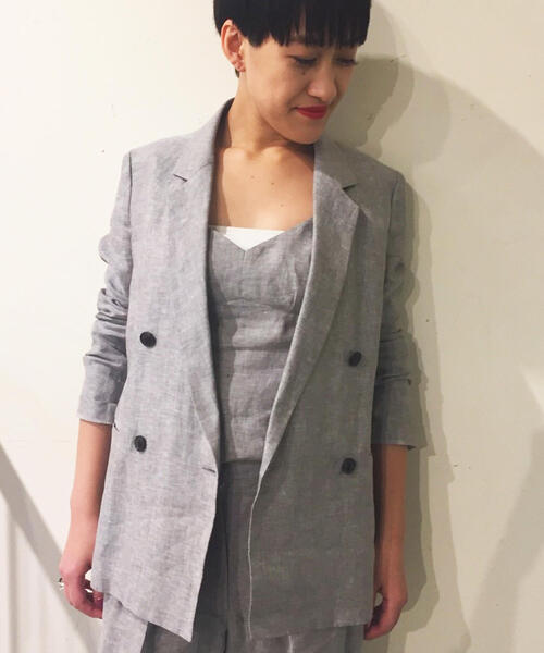 「BACCA」 テーラードジャケット 36 ベージュ レディース_画像8