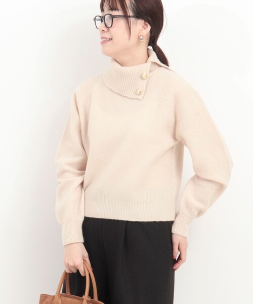 MICO COULIER（ミコクリエ） ニット セーター ヤク混ボタン付き