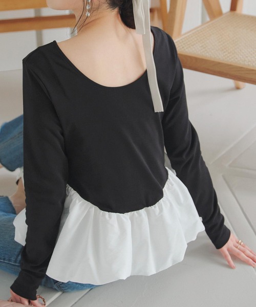 「KOBE LETTUCE」 半袖カットソー L1 ブラック レディース_画像3