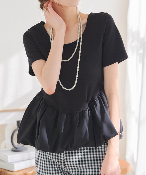 「KOBE LETTUCE」 半袖カットソー L1 ブラック レディース_画像5