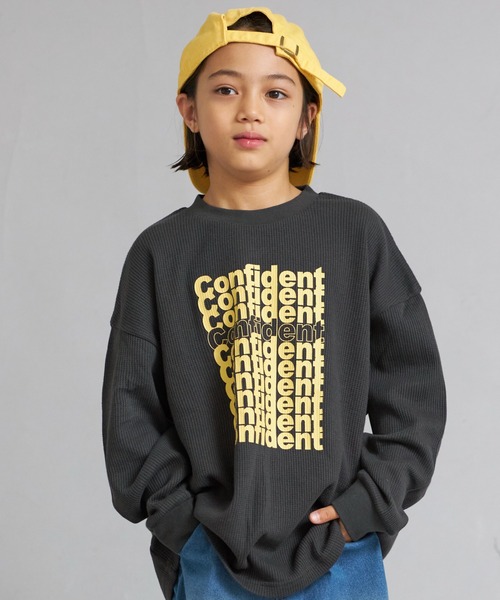 新品［ダムフランク］ロゴ刺繍ワッフルロンT　アイボリー PAIRMANON STREET（ペアマノンストリート） tシャツ ワッフル アソート