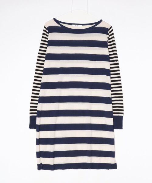 Max Mara（マックスマーラ） ボーダー柄ニットワンピース M ネイビー