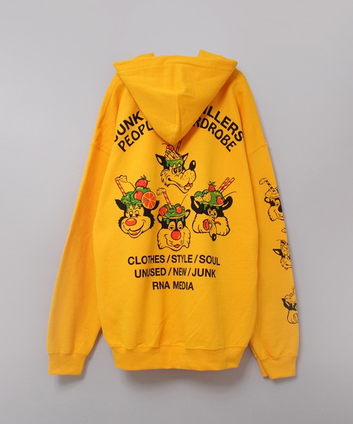 skullhong スカルホン　パーカー　黄色　ホンギ RNA（アールエヌエー） パーカー M2582 フローズンキャラパーカー