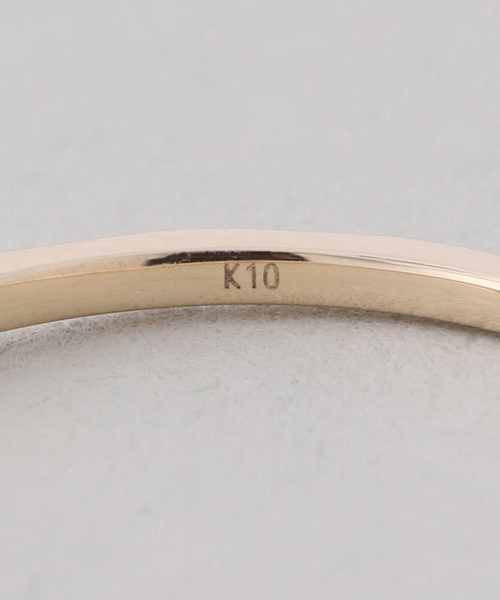Lilas 指輪 リング ホワイトトパーズカットリング K10 レディース
