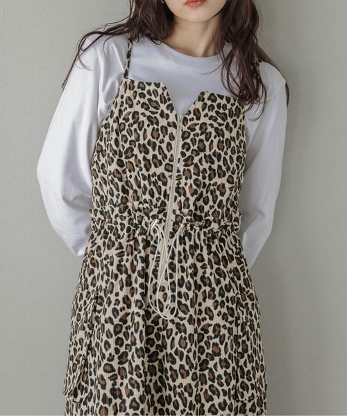 kaya modellyレオパードワンピース ワンピース レオパードコーデュロイキャミワンピース : ZOZOTOWN Yahoo