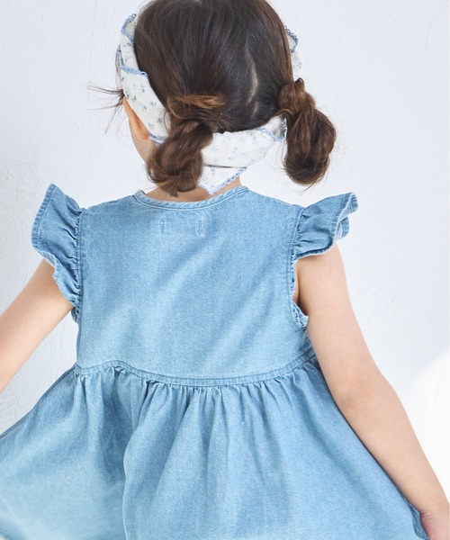 「pairmanon」 「KIDS」半袖ワンピース 90 ブルー キッズ_画像6