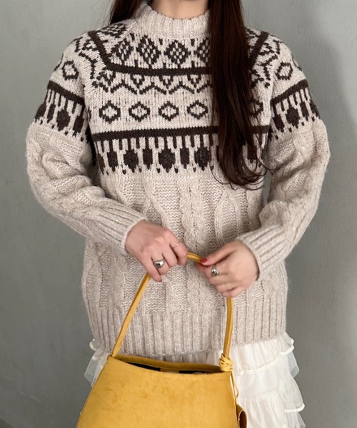 【タグ付き 美品✨】スノーピーク ニット ケーブル ノルディック柄 リブ ニット セーター ノルディック柄ケーブルニット レディース : ZOZOTOWN