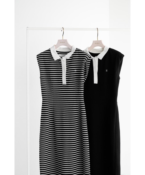 B*l様 Her lip to ワンピース ブラック・ホワイト Her lip to ノースリーブワンピース M ブラック レディース : ZOZOTOWN