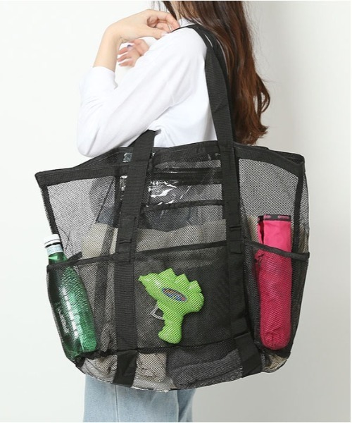 トートバッグ メッシュバッグ 大容量 メッシュビーチバッグ 砂場 水泳