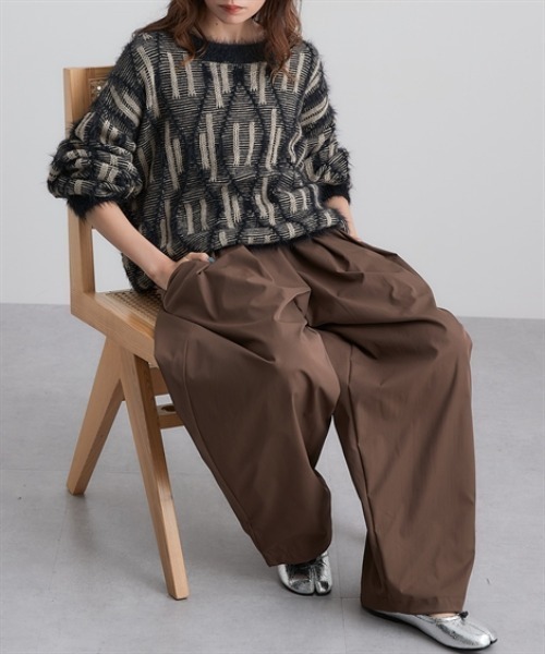 Soiunique（スワユニーク） ニット セーター フェザー切替ゆったり