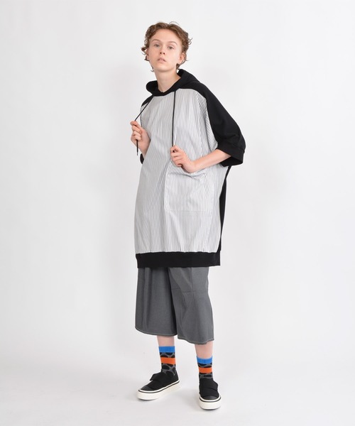 「gomme」 プルオーバーパーカー MEDIUM チャコールグレー レディース_画像2