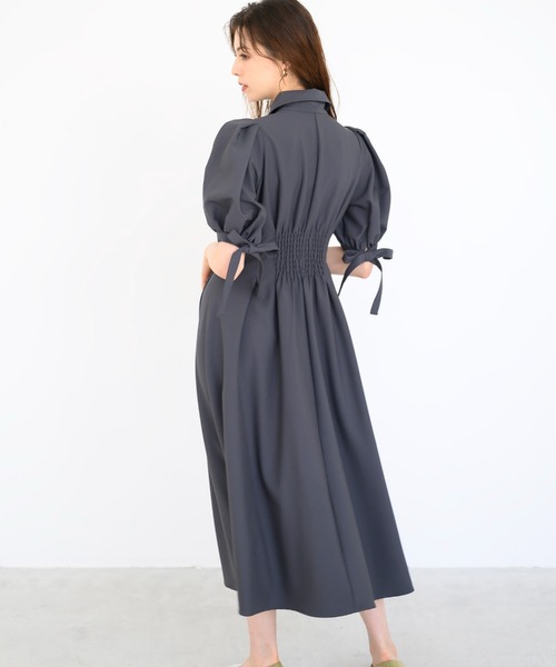 「MISCH MASCH」 半袖ワンピース M チャコールグレー レディース_画像2