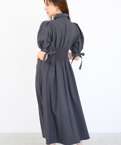 「MISCH MASCH」 半袖ワンピース M チャコールグレー レディース_画像3