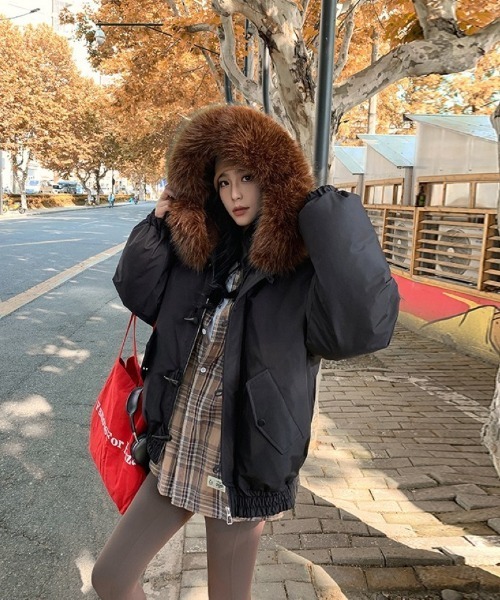 【美品】45R ダウンジャケット トグルボタン ストライプ 3 45R ダウンジャケット ストライプ トグルボタン ウール ダウン サイズ3