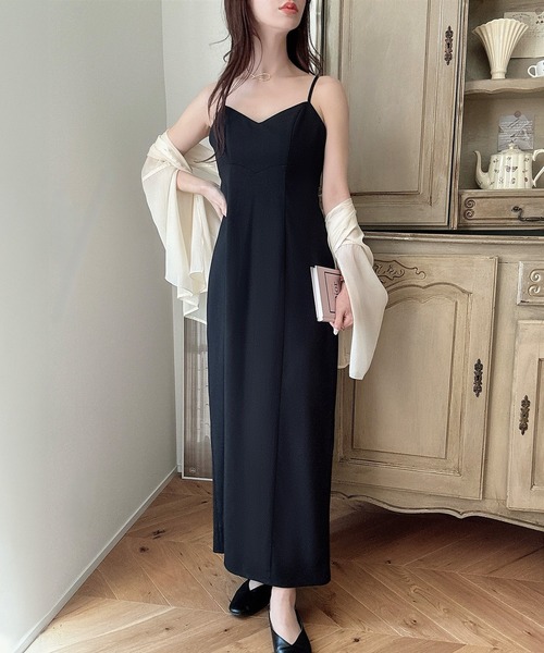 「Meiru」 キャミソールワンピース X-LARGE チャコール レディース_画像3