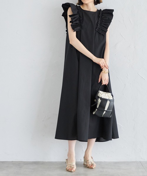 「each」 「Deux Amour」ノースリーブワンピース FREE ブラック レディース_画像2