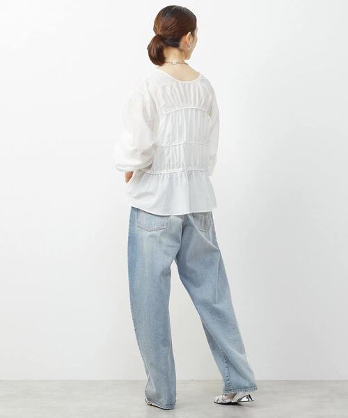 「SOFFITTO」 長袖ブラウス FREE ネイビー レディース_画像7