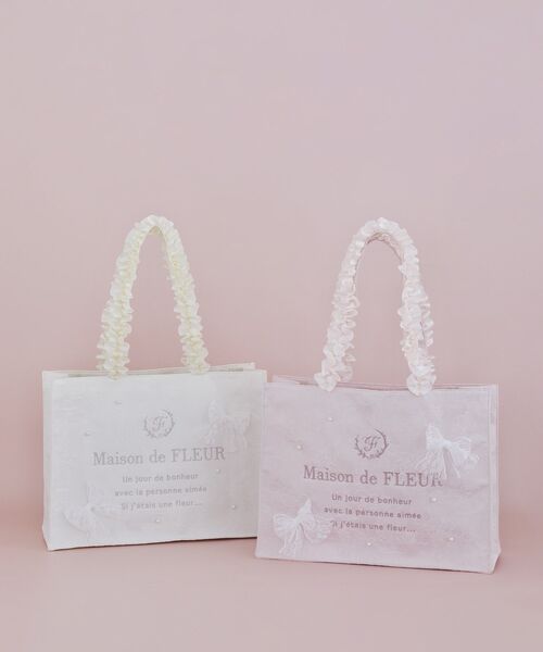 Maison de FLEUR（メゾンドフルール） トートバッグ レースリボン 