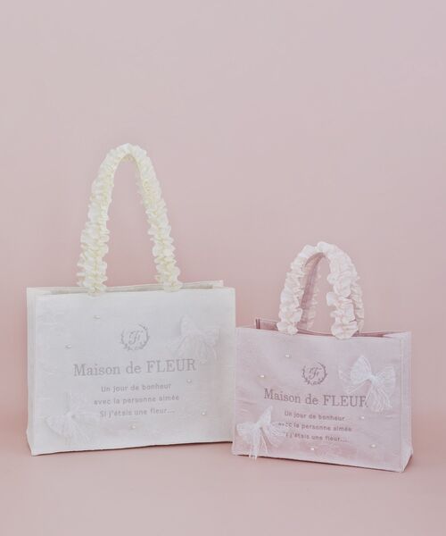 Maison de FLEUR（メゾンドフルール） トートバッグ レースリボン