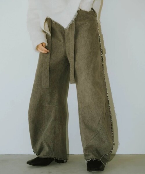 Knuth Marf 茶　ブーツカットデニム Knuth Marf（クヌースマーフ） ブーツカットデニムパンツ X-SMALL