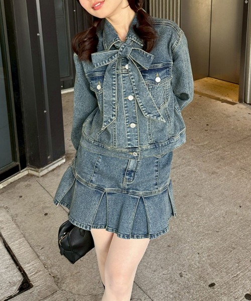 continuer de NICE CLAUP デニムスカート 「台形シルエットで細見え