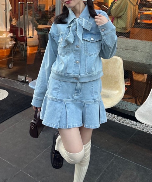 continuer de NICE CLAUP デニムスカート 「2026SS」デニムプリーツ