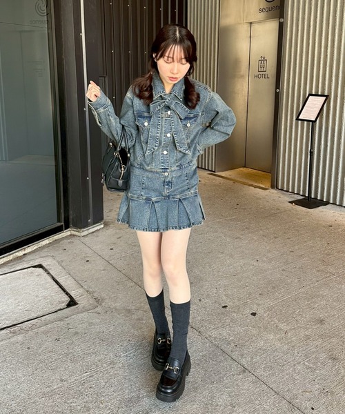 continuer de NICE CLAUP デニムスカート 「台形シルエットで細見え