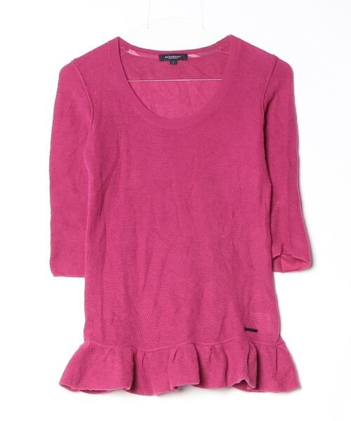 BURBERRY（バーバリー） 7分袖ニットカーディガン 1 ピンク レディース