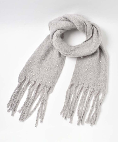 Bleu Bleuet（ブルーブルーエ） ストール マフラー パール付きストール