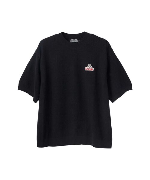 HYSTERIC GLAMOUR 半袖ニット ブラック ロゴ グラフィック HYSTERIC GLAMOUR（ヒステリックグラマー） 半袖ニット MEDIUM
