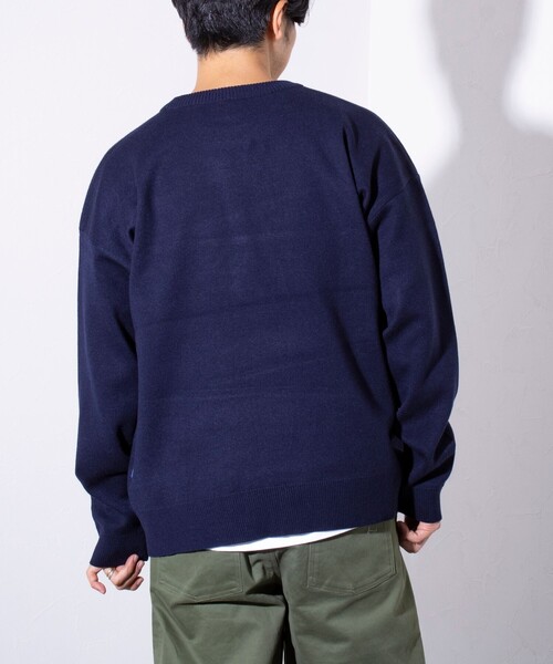 「GEVACO」 長袖ニット L ネイビー メンズ_画像4