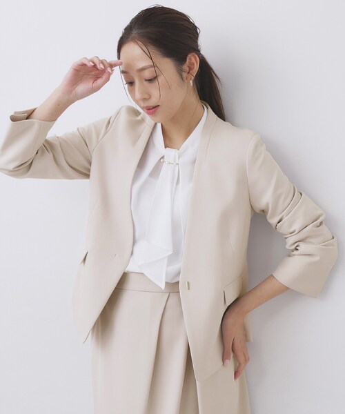 index（インデックス） ジャケット ノーカラージャケット ストレッチ
