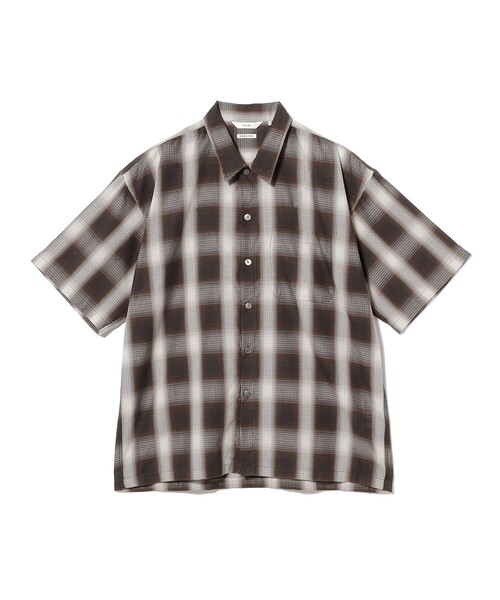 BEAMS（ビームス） シャツ 半袖 オンブレチェック ミニレギュラー