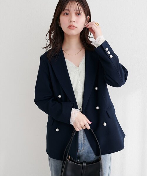 natural couture ジャケット テーラードジャケット 「osono」パール釦